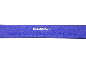 BALENCIAGA バレンシアガ エブリデイ ロゴ キーリング ブルー レザー チャーム アクセサリー 551984 美品 中古 53735