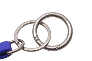 BALENCIAGA バレンシアガ エブリデイ ロゴ キーリング ブルー レザー チャーム アクセサリー 551984 美品 中古 53735