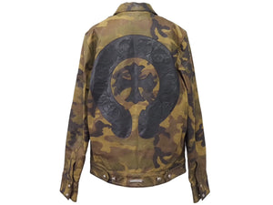 CHROMEHEARTS クロムハーツ バッククロスレザージャケット クロスパッチ ダガージップ クロスボール カモ サイズM 美品 中古 53769