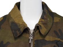 Load image into Gallery viewer, CHROMEHEARTS クロムハーツ バッククロスレザージャケット クロスパッチ ダガージップ クロスボール カモ サイズM 美品 中古 53769