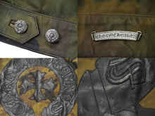 Load image into Gallery viewer, CHROMEHEARTS クロムハーツ バッククロスレザージャケット クロスパッチ ダガージップ クロスボール カモ サイズM 美品 中古 53769
