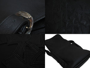 極美品 CHROME HEARTS クロムハーツ ショルダーバッグ セメタリークロスパッチ メールバック レザー 中古 53772