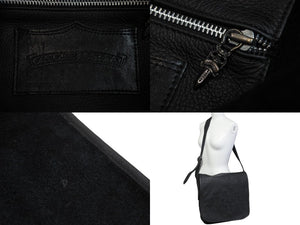 極美品 CHROME HEARTS クロムハーツ ショルダーバッグ セメタリークロスパッチ メールバック レザー 中古 53772