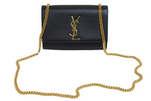 Load image into Gallery viewer, YvesSaintLaurent イブサンローラン チェーンショルダーバッグ 364021 BOW0J 1000 カーフレザー ブラック ゴールド 美品 中古 53790