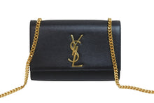 Load image into Gallery viewer, YvesSaintLaurent イブサンローラン チェーンショルダーバッグ 364021 BOW0J 1000 カーフレザー ブラック ゴールド 美品 中古 53790