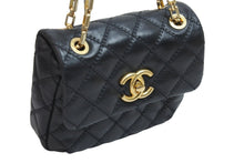Load image into Gallery viewer, CHANEL シャネル ココマーク チェーンショルダーバッグ 斜めがけバッグ 15番台 レザー ブラック ゴールド金具 美品 中古 53791