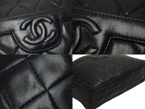 CHANEL シャネル ココマーク チェーンショルダーバッグ 斜めがけバッグ 5番台 ラムスキン ネイビー ゴールド金具 美品 中古 53792