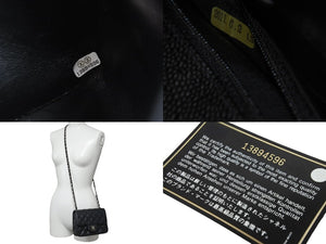 CHANEL シャネル ミニマトラッセ ココマーク ショルダーバッグ 13番台 キャビアスキン ブラック シルバー金具 美品 中古 50803