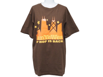 極美品 Kanye West カニエ ウェスト HIP HOP IS BACK 半袖Ｔシャツ 2004年 ヴィンテージ ブラウン スター クマ サイズM 中古 53809