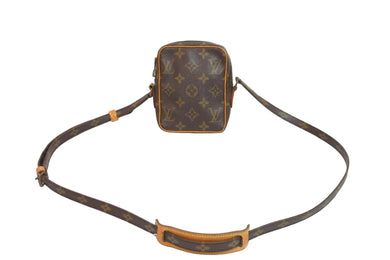 LOUIS VUITTON ルイヴィトン ショルダーバッグ ミニダヌーブ M45268 ブラウン モノグラム PVC レザー シルバー金具 良品 中古 53823