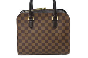新品同様 LOUIS VUITTON ルイ・ヴィトン ハンドバッグ トリアナ ダミエキャンバス N51150 ゴールド金具 中古 53825