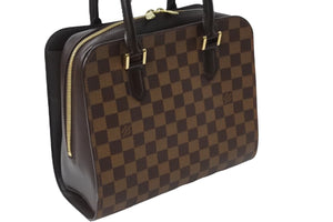 新品同様 LOUIS VUITTON ルイ・ヴィトン ハンドバッグ トリアナ ダミエキャンバス N51150 ゴールド金具 中古 53825