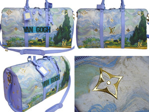 極美品 LOUIS VUITTON ルイヴィトン 糸杉のある麦畑 ゴッホ キーポルバンドリエール50 マスターズコレクション M43347 中古 53827