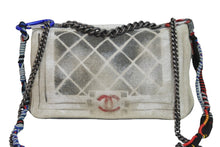 Load image into Gallery viewer, 名作 CHANEL シャネル マトラッセ チェーン ショルダーバッグ アクト2 キャンバス グレー 19番台 ペンキ 美品 中古 53833