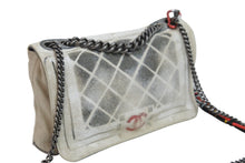 Load image into Gallery viewer, 名作 CHANEL シャネル マトラッセ チェーン ショルダーバッグ アクト2 キャンバス グレー 19番台 ペンキ 美品 中古 53833