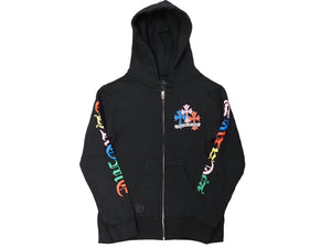 CHROMEHEARTS クロムハーツ MLTCOL CEM CRS パーカー クロスボール ジップ ブラック マルチカラー サイズ8Y 美品 中古 53859