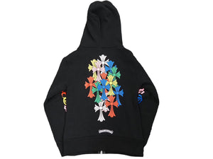 CHROMEHEARTS クロムハーツ MLTCOL CEM CRS パーカー クロスボール ジップ ブラック マルチカラー サイズ8Y 美品 中古 53859