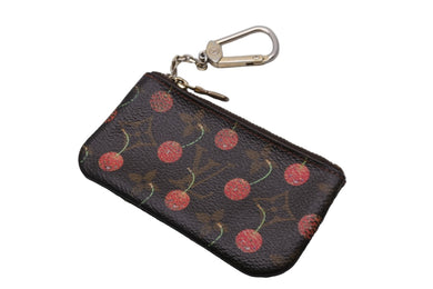 LOUIS VUITTON ルイ・ヴィトン モノグラム チェリー ポシェットクレ コインケース ブラウン レッド M95042 中古 53864