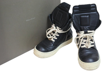 Rick Owens リックオウエンス スニーカー ジオバスケット ハイカット デュプレ カスタム ブラック レザー サイズ37 良品 中古 53871