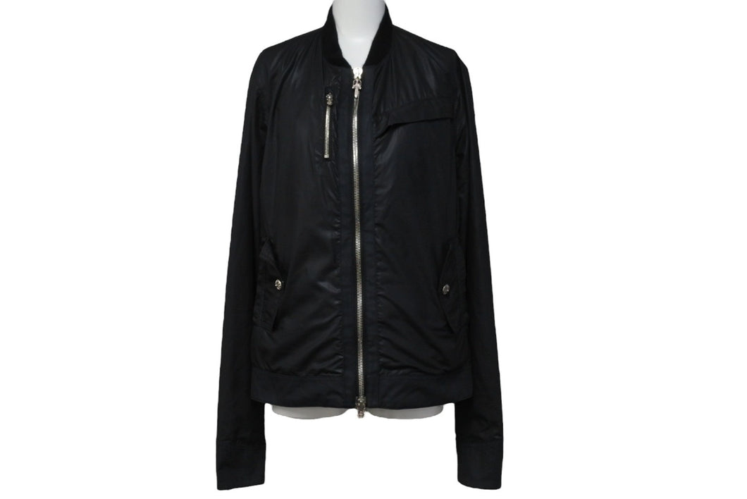 ChromeHearts クロムハーツ MA1 ボンバージャケット ダガージップ クロスボタン ブラック シルバー サイズS 美品 中古 53876