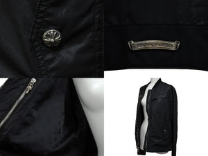 ChromeHearts クロムハーツ MA1 ボンバージャケット ダガージップ クロスボタン ブラック シルバー サイズS 美品 中古 53876