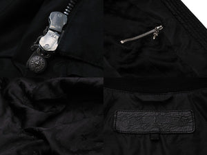 ChromeHearts クロムハーツ MA1 ボンバージャケット ダガージップ クロスボタン ブラック シルバー サイズS 美品 中古 53876