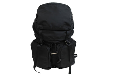 PRADA プラダ リュックサック デイパック トライアングルロゴ V136 ナイロン ブラック シルバー金具 美品 中古 53883