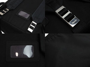 PRADA プラダ リュックサック デイパック トライアングルロゴ V136 ナイロン ブラック シルバー金具 美品 中古 53883