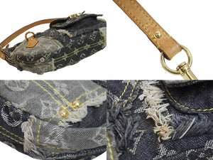LOUISVUITTON ルイヴィトン パウチィ ワンショルダーバッグ パッチワーク M95383 VI1067 モノグラムデニム グレー 美品 中古 53893