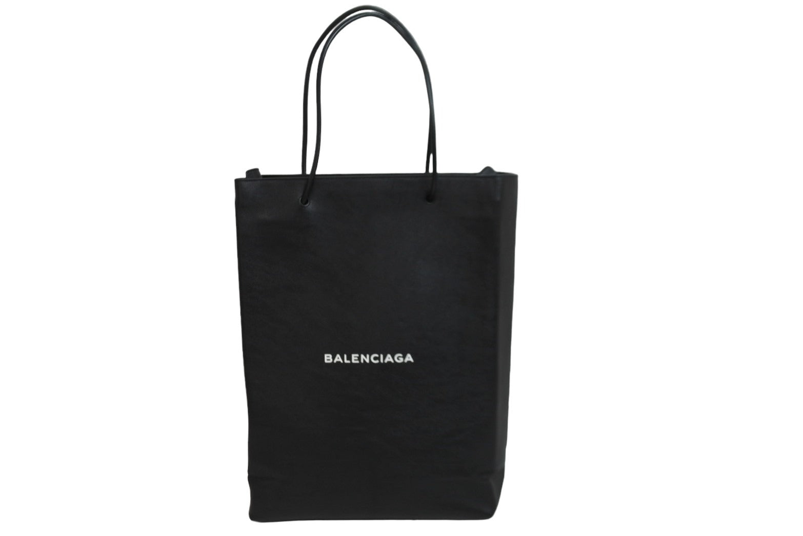 BALENCIAGA ブラック トートバッグ ✨美品✨BALENCIAGA ショッピングトート 2wayショルダー レザー 黒