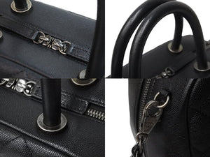 極美品 CHANEL シャネル 2WAYハンドバッグ ミニボストン ココマーク キャビアスキン 23番台 ブラック シルバー金具 中古 53979