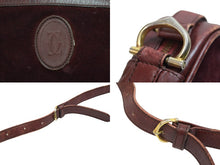 Load image into Gallery viewer, CARTIER カルティエ ショルダーバッグ 斜め掛け マストライン スウェード レザー ボルドー ゴールド金具 美品 中古 54002