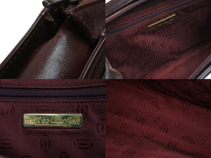 CARTIER カルティエ クラッチバッグ セカンドバッグ マストライン レザー ボルドー ゴールド金具 メンズ 良品 中古 54003