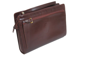 CARTIER カルティエ クラッチバッグ セカンドバッグ マストライン レザー ボルドー ゴールド金具 メンズ 良品 中古 54003