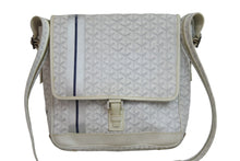 Load image into Gallery viewer, GOYARD ゴヤール ショルダーバッグ 斜め掛け グランブルーMM PVCコーティングキャンバス ホワイト シルバー金具 良品 中古 54009