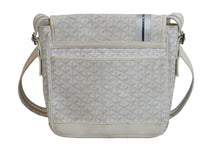 Load image into Gallery viewer, GOYARD ゴヤール ショルダーバッグ 斜め掛け グランブルーMM PVCコーティングキャンバス ホワイト シルバー金具 良品 中古 54009