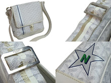Load image into Gallery viewer, GOYARD ゴヤール ショルダーバッグ 斜め掛け グランブルーMM PVCコーティングキャンバス ホワイト シルバー金具 良品 中古 54009