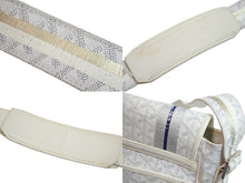 Load image into Gallery viewer, GOYARD ゴヤール ショルダーバッグ 斜め掛け グランブルーMM PVCコーティングキャンバス ホワイト シルバー金具 良品 中古 54009