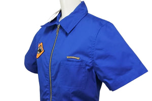 極美品 CHROME HEARTS クロムハーツ マッティボーイ ワンピース ブルー 半袖 パッチ シルバー925 サイズM 中古 54014