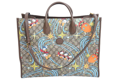 GUCCI グッチ DISNEY ディズニー 2WAYトートバッグ 650037498879 GGスプリームキャンバス ベージュ マルチカラー 美品 中古 54022