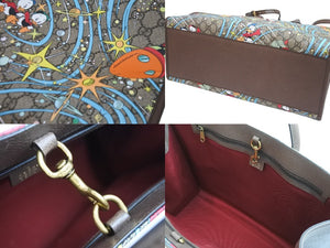 GUCCI グッチ DISNEY ディズニー 2WAYトートバッグ 650037498879 GGスプリームキャンバス ベージュ マルチカラー 美品 中古 54022