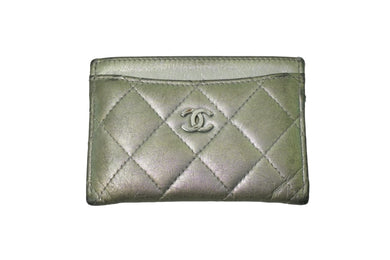 CHANEL シャネル カードケース 名刺入れ マトラツセ ココマーク 31番台 2021年 シルバー 良品 中古 54035