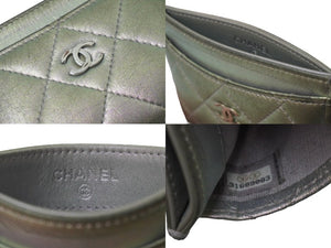 CHANEL シャネル カードケース 名刺入れ マトラツセ ココマーク 31番台 2021年 シルバー 良品 中古 54035