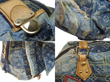 Load image into Gallery viewer, LOUISVUITTON ルイヴィトン ボウリィ トートバッグ パッチワーク M95376 CE1037 モノグラムデニム レザー ブルー 美品 中古 54046