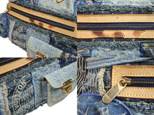 Load image into Gallery viewer, LOUISVUITTON ルイヴィトン ボウリィ トートバッグ パッチワーク M95376 CE1037 モノグラムデニム レザー ブルー 美品 中古 54046