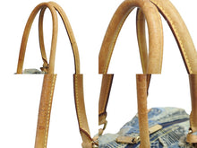 Load image into Gallery viewer, LOUISVUITTON ルイヴィトン ボウリィ トートバッグ パッチワーク M95376 CE1037 モノグラムデニム レザー ブルー 美品 中古 54046