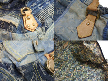 Load image into Gallery viewer, LOUISVUITTON ルイヴィトン ボウリィ トートバッグ パッチワーク M95376 CE1037 モノグラムデニム レザー ブルー 美品 中古 54046