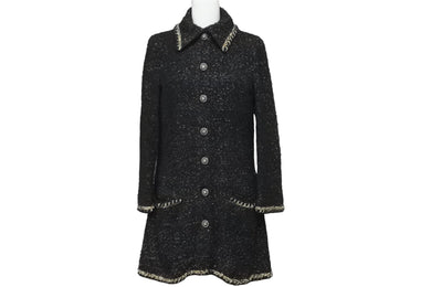 CHANEL シャネル ココマーク ツイードジャケット テーラードジャケット P41880V30505 ブラック ゴールド サイズ36 美品 中古 54054