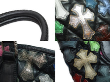 Load image into Gallery viewer, 極美品 CHROME HEARTS クロムハーツ ハンドバッグ マルチカラー ブラック フルセメタリー クロスパッチ FSトート 中古 54056