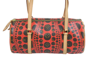 極美品 ルイ ヴィトン LOUIS VUITTON モノグラム パンプキンドット パピヨン ショルダー バッグ 赤 草間彌生 M40689 中古 54061